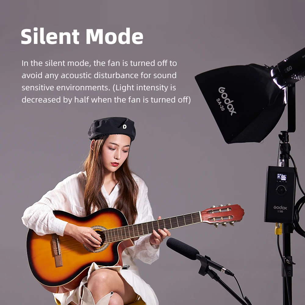 Godox With Barn Door for Professional Photography S60 60W Focusing LED Photography Continuous adjustable Light Spotlight