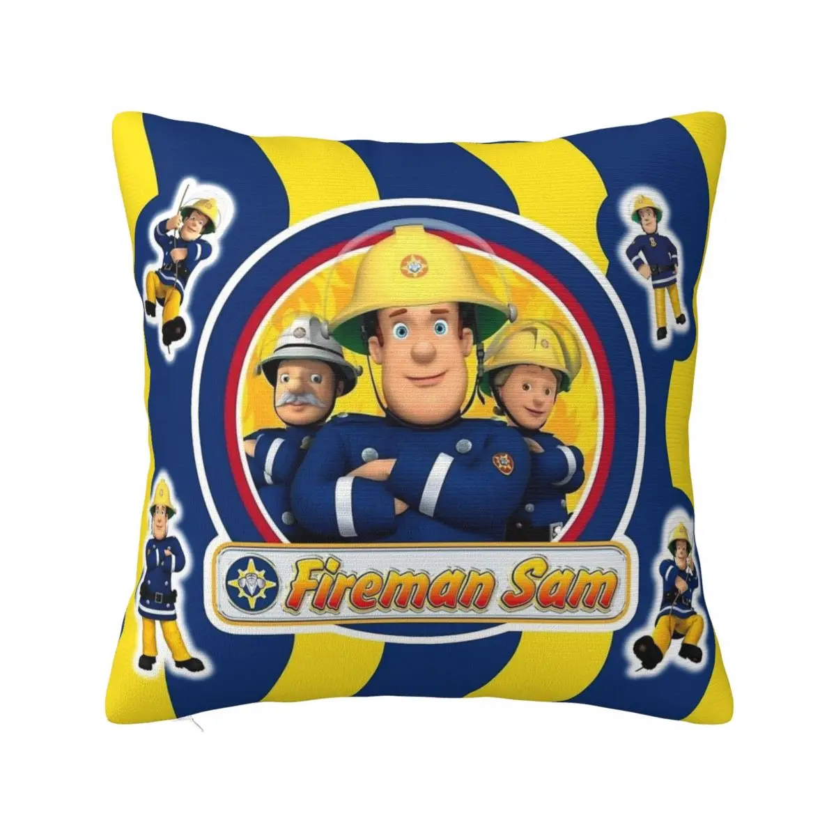 Fireman Sam Pillowcase Soft Polyester Cushion Cover Decor Throw Pillow Case Cover Home Zipper 45X45cm