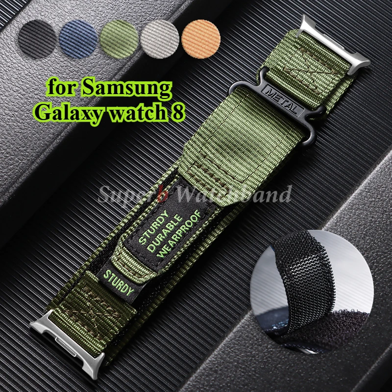 Sport-Nylon-Schlaufenarmband für Samsung Galaxy Watch 8, 40 mm, 44 mm, langlebiges Armband für Samsung Galaxy Watch 8, klassisches Armband