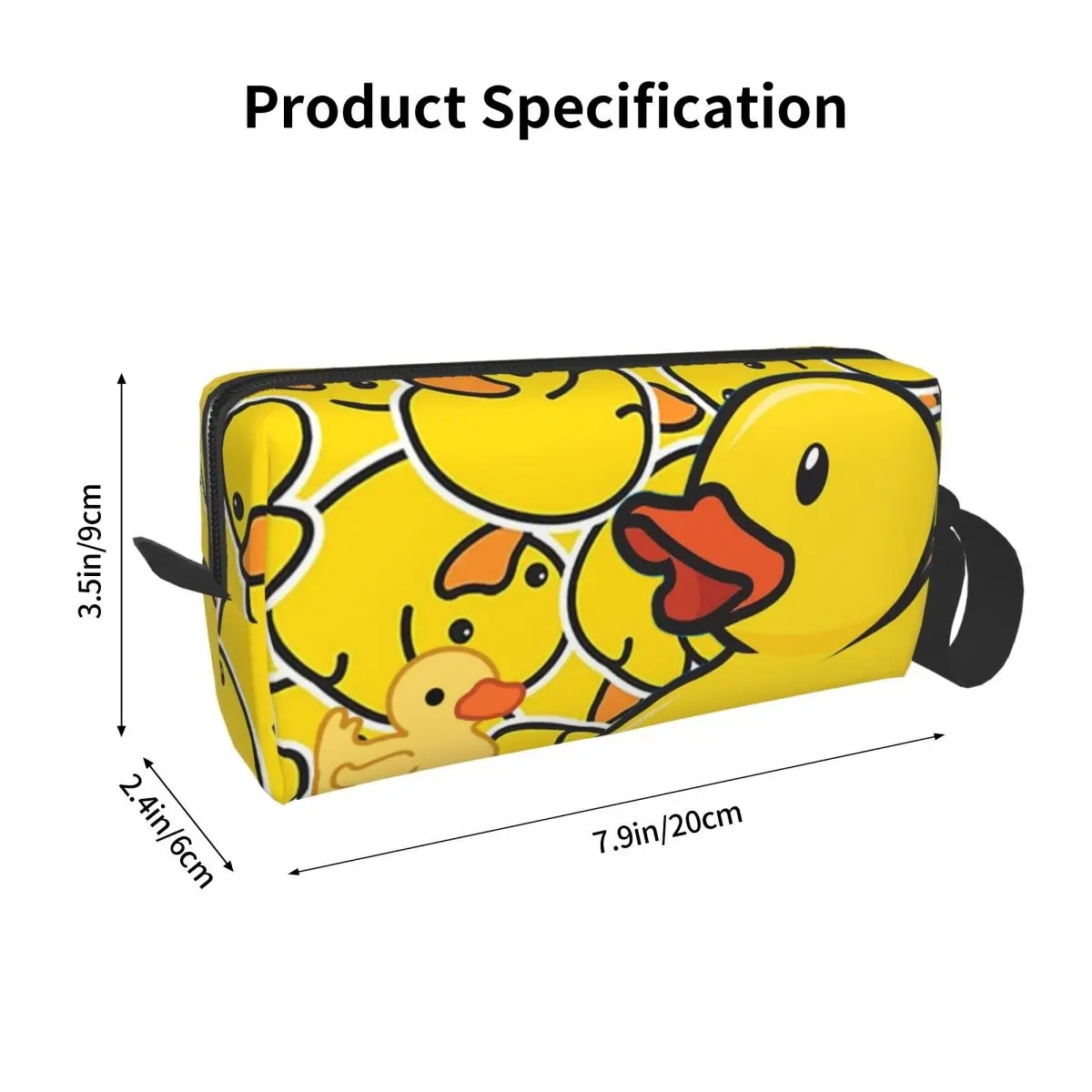 Cute Rubber Duck Makeup Bag Cosmetic Organizer Storage Dopp Kit Toiletry Cosmetic Bag for Women Beauty Travel Pencil Case