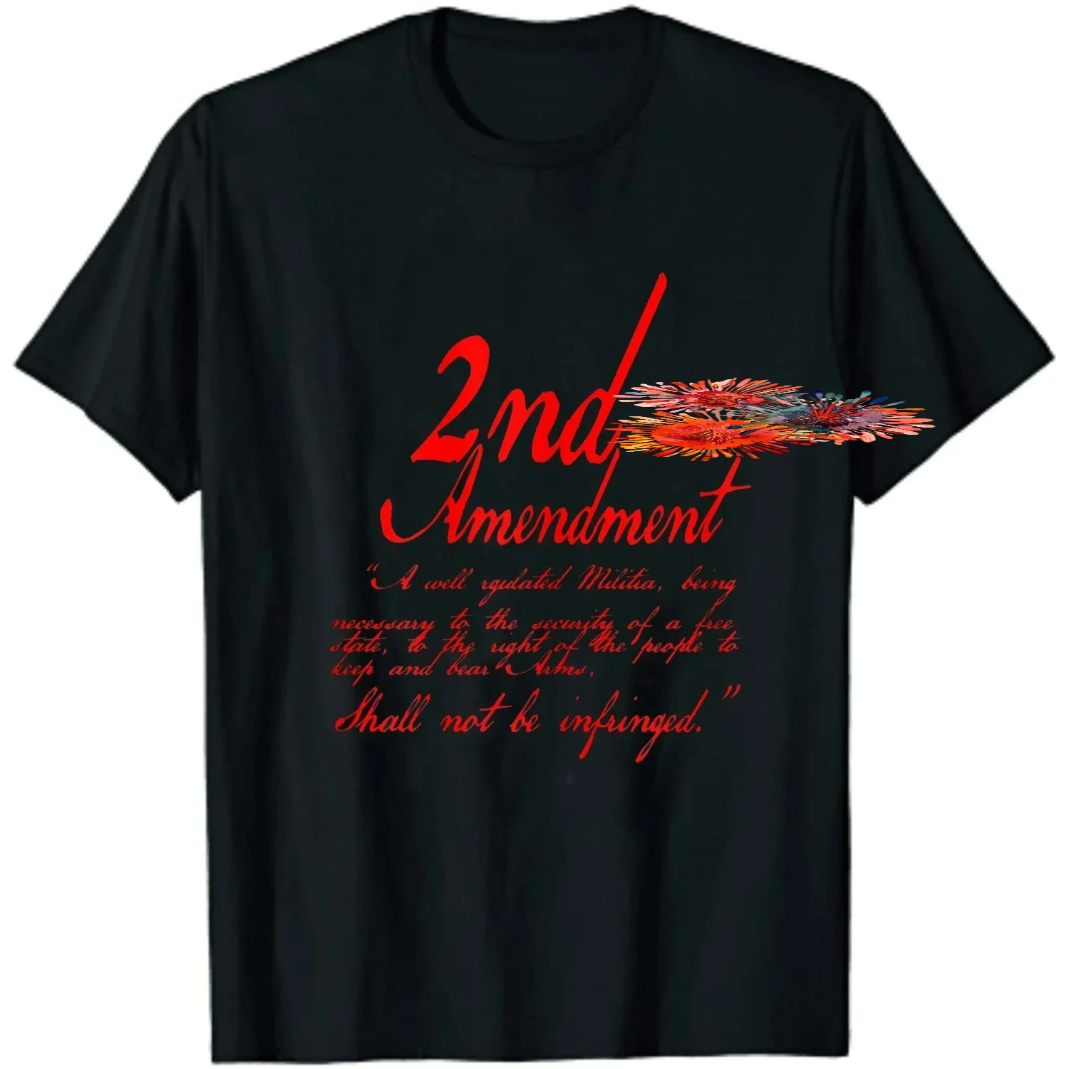 The Right Shall Not Be Infringed Pro Second Amendment Text T-Shirt 100% Cotton O-Neck Short Sleeve Casual Mens Tshirt Size S-3XL