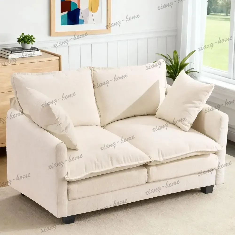 lsSofa Cloud Sofa Couch 50, Modern Loveseats 2 Seat Couch 27 Deep Seat with 2 Pillows for Small Spaces Apartment Studio Office B