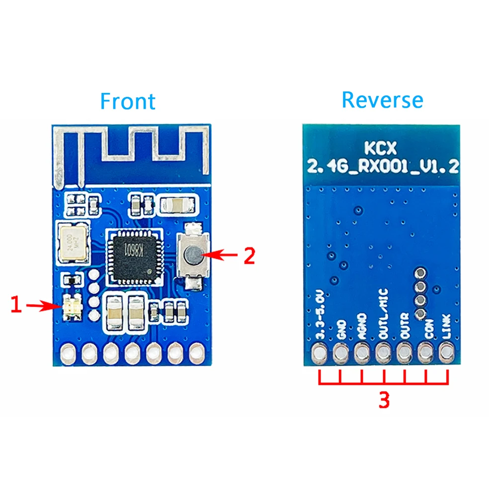 Modulo ricetrasmettitore segnale Audio microfono Wireless 2.4G 3.3-5V 2.4-2.485GHZ distanza di trasmissione 20-30M scheda segnale Audio