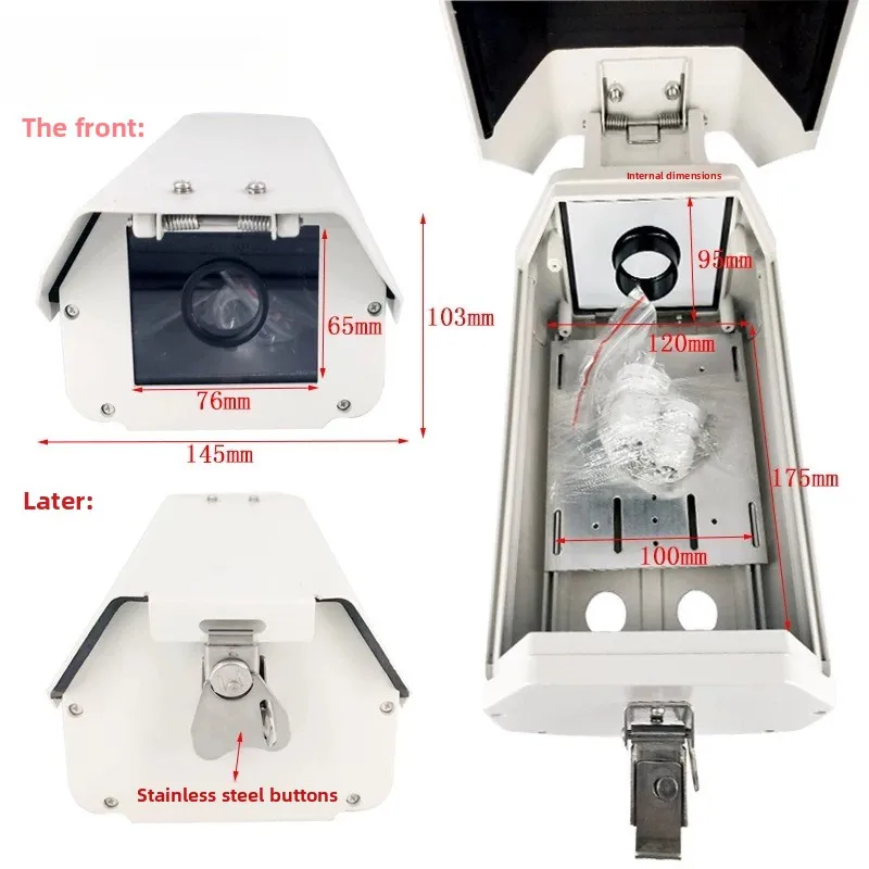 8-Inch Aluminum Outdoor Camera Enclosure for License Plate Recognition (LPR) IP Cameras, Protective