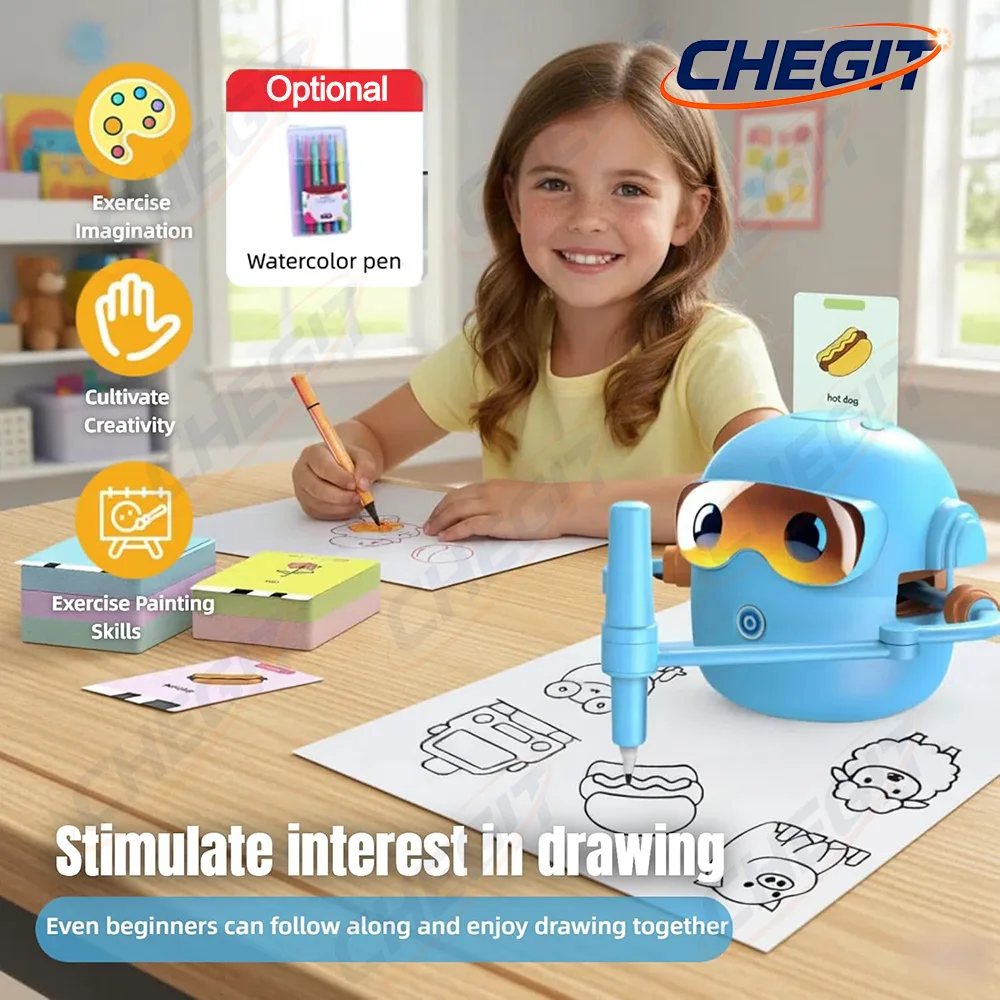 Interactive Early Education Drawing Machine Intelligent Voicebots Drawing Robot For Kids Voice Magic Painting Gift For Boy Girls