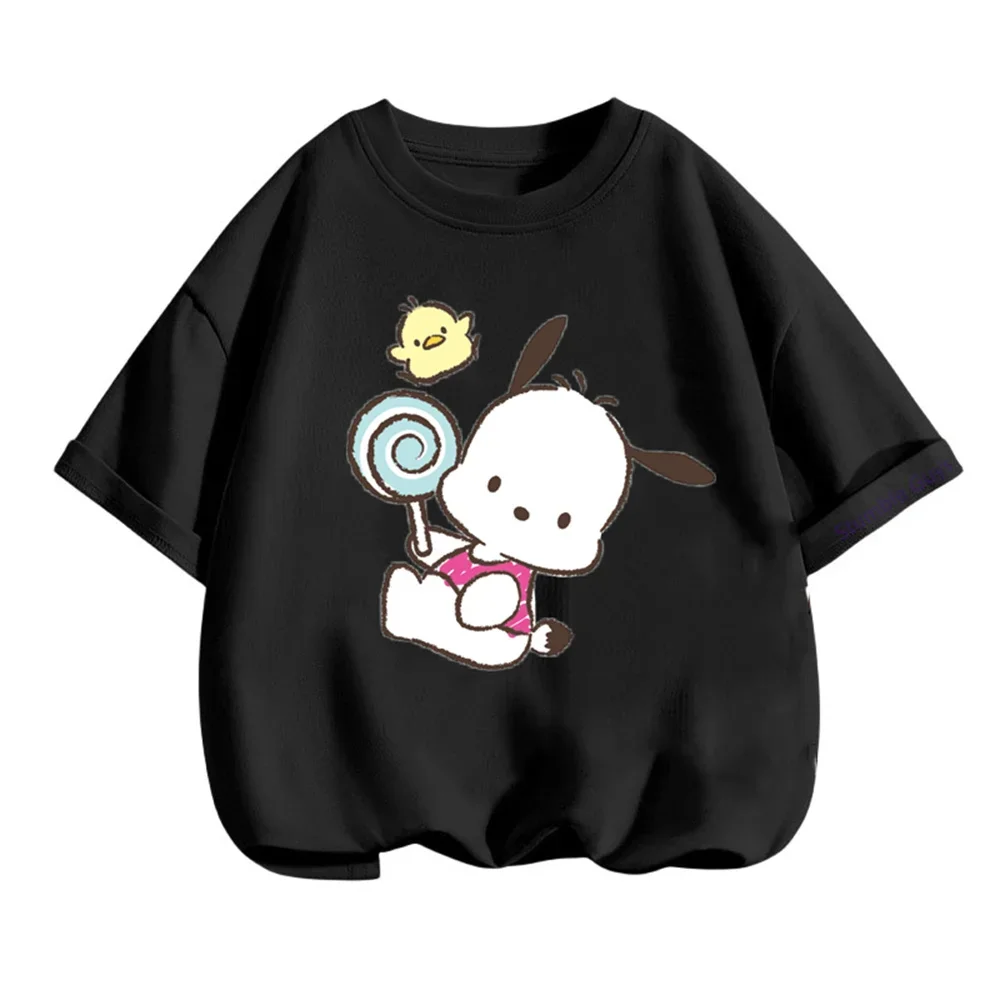 Pochacco Tshirt Kids Anime Summer Tops Multiple Fashion 3-14y Children\'s T-shirts Casual Teen Short Sleeve Print Trucksuit