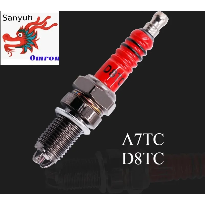 Motorcycle Spark Plug A7TC D8TC 110 125 150 Three-claw Three-stage Energy-saving for Pedal Curved Beam Knight Moped Universal