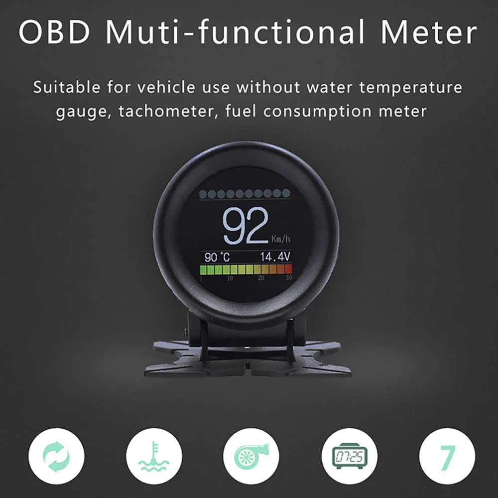 A205 HUD Head-Up Display Speedoemeter RPM Mileage with Water Temperature Oil Temperature Turbine Intake Pressure Car Accessiries