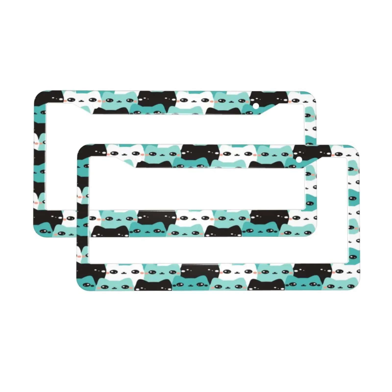 Cute Cat Animals Pet Patterns Standard Aluminum Alloy Car License Plate Cover Car Accessories Waterproof License Plate Cover