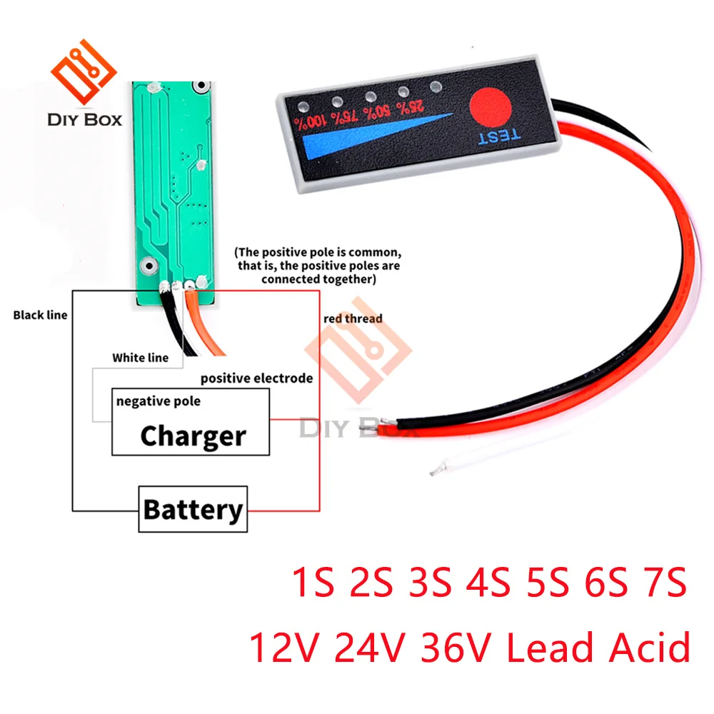 1S 2S 3S 4S 5S 6S 7S 12V 24V 36V Lithium Battery Li-po Li-ion Capacity Indicator Board 18650 With Charging Marquee Lamp Outdoor