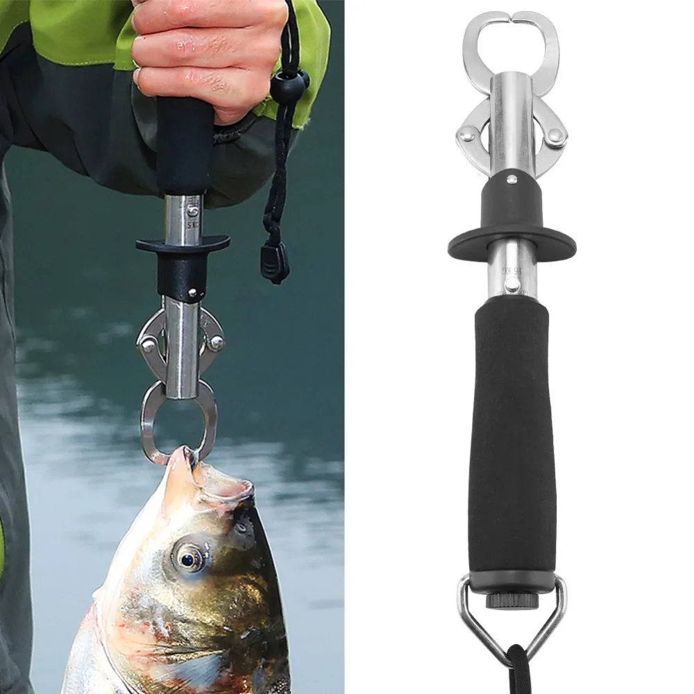 

Durable Stainless Steel Fish Lip Gripper 9.45inch with Strap Fish Lip Grabber EVA Handle Fish Grip Tool Professional Fishing