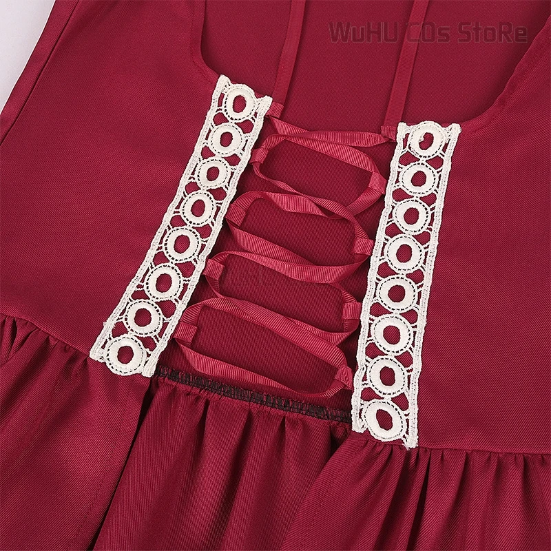 فستان كلاسيكي كلاسيكي للنساء من القرون الوسطى ، ثوب أحمر ، زي الهالوين للفتيات ، حفلة كرنفال القصر ، تمويه أميرة البلد ، تأثيري