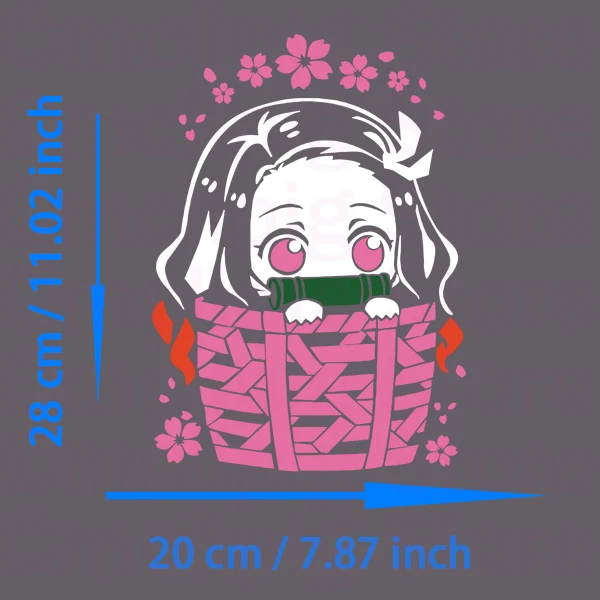 Demon Slayer Kamado Nezuko fusible clothing patches vinyl stickers DIY Decoration Flex fusible transfer