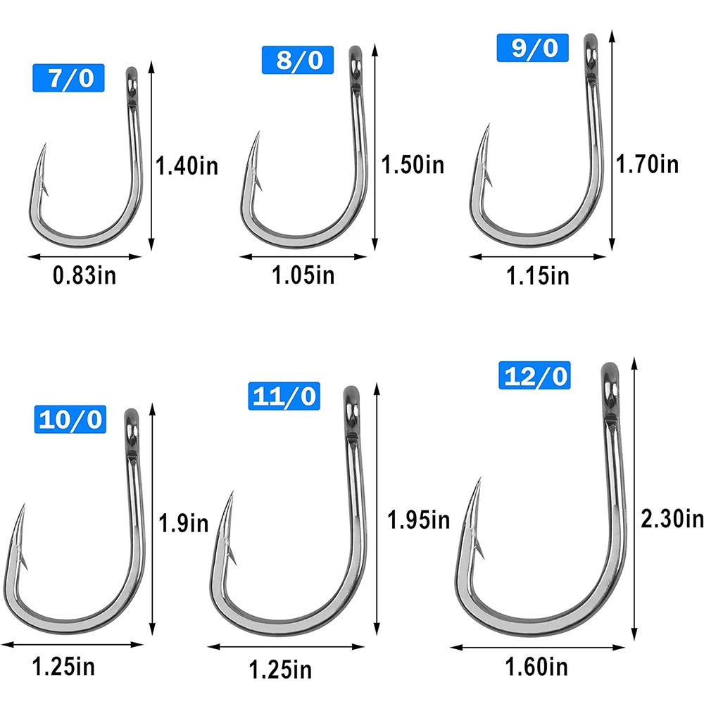 40pcs bydlet nástraha rybaření hák nerez ocel mořský sumce nástraha ryba háčků silná ostrý kroužek hák pro velký hra rybaření