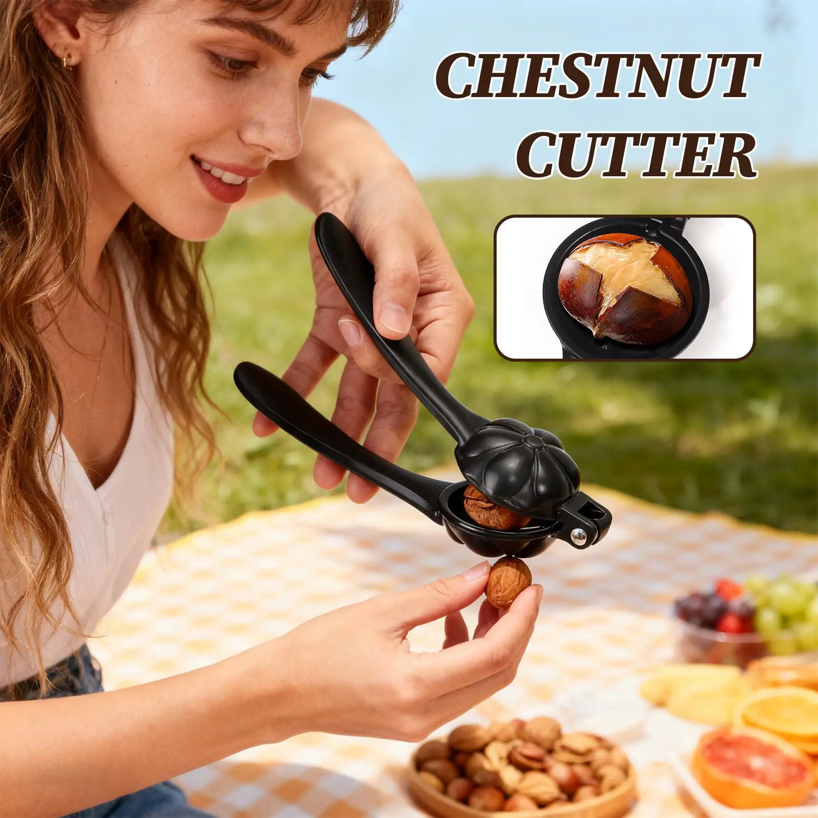 

Овощечистка для каштанов, эргономичная ручка, кухонный крекер для грецких орехов, металлические плоскогубцы для открывания орехов для кухни, общежития, отеля, ресторана, квартиры