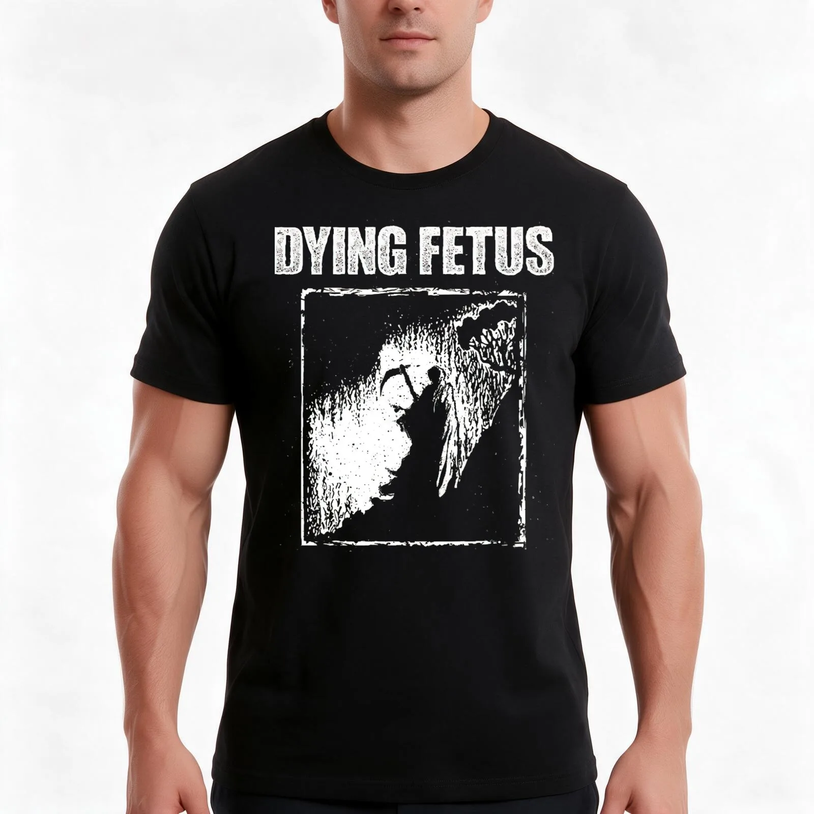 Dying Fetus Reaper T-Shirt, Summer Casual Cotton Tee, Oversized Streetwear Tops, Vintage Graphic Print, Loose Fit Short Sleeve