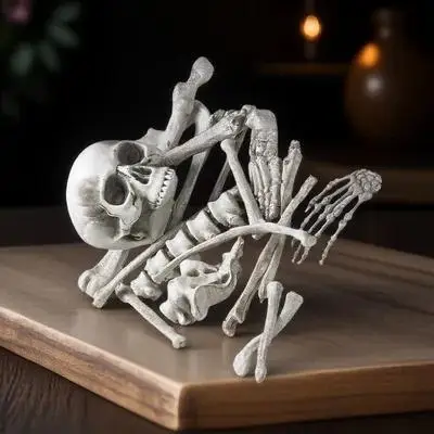 

1pcs Simulation Set Plastic Skull Bones Decoration For Halloween Haunted House Party Graveyard Scene Prop Supplies