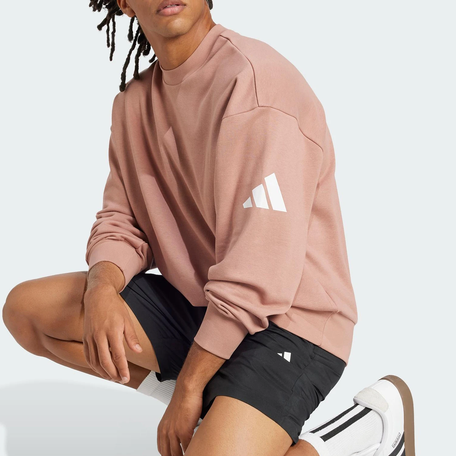 Oficjalna, autentyczna, nowa męska ciepła bluza z okrągłym dekoltem i dzianiną Adidas JF3579