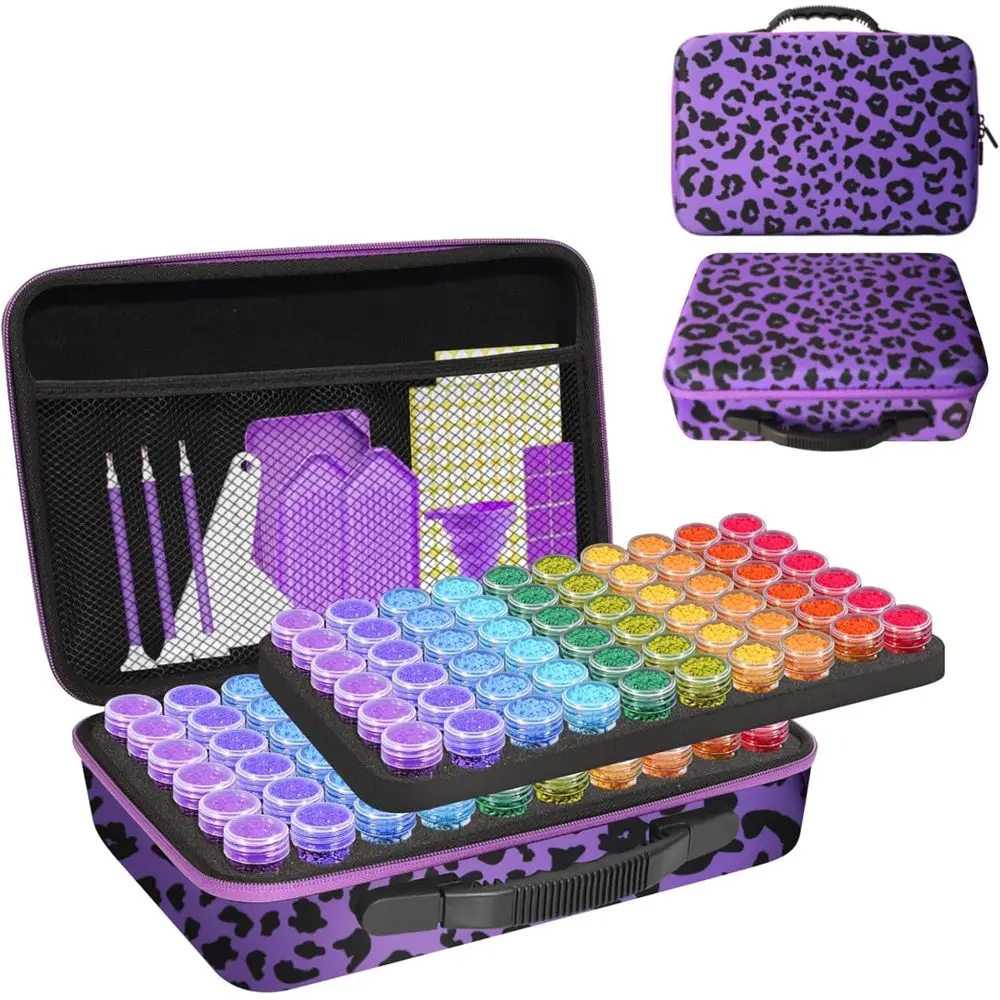 

Diamond Painting Storage Containers,120 Slots Diamond Painting Accories Kits with Tools or Diamond Art Crat lry Beads Organizer(