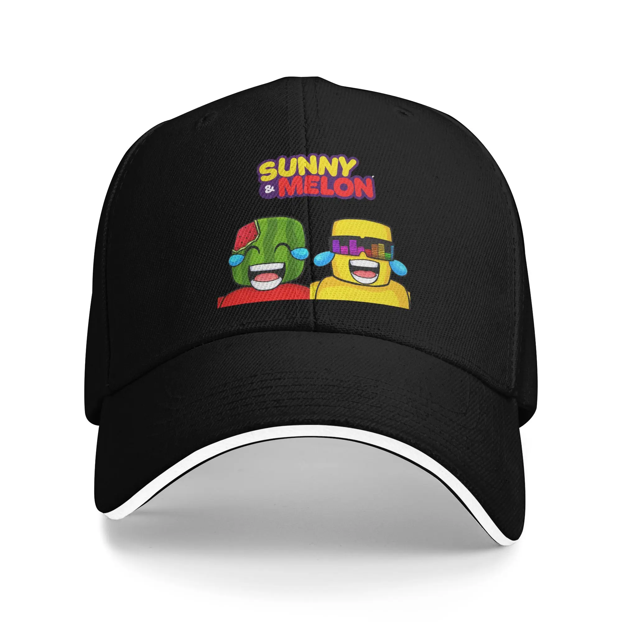 Sunny And Melon Laughing Crying Cartoon Portrait Casual Baseball Cap Trucker Hat Sun Visor Snapback Cap Women Men Baseball Caps