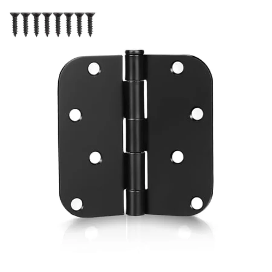 

Heavy Duty Door Hinges, 4 inch Matte Door Hinges, Interior and Exterior Door Hinge Iron 8-Hole 5/8-Inch Radius Corners