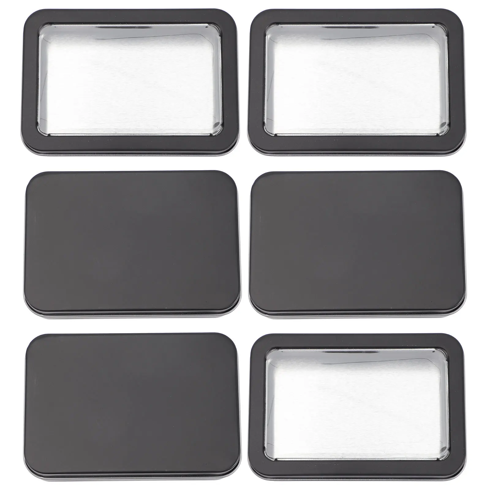 6Pcs Card Decks Tinplate Storage Box Cards Organizer Game Card Holder Compact Case for Playing Cards Small Items Travel Use