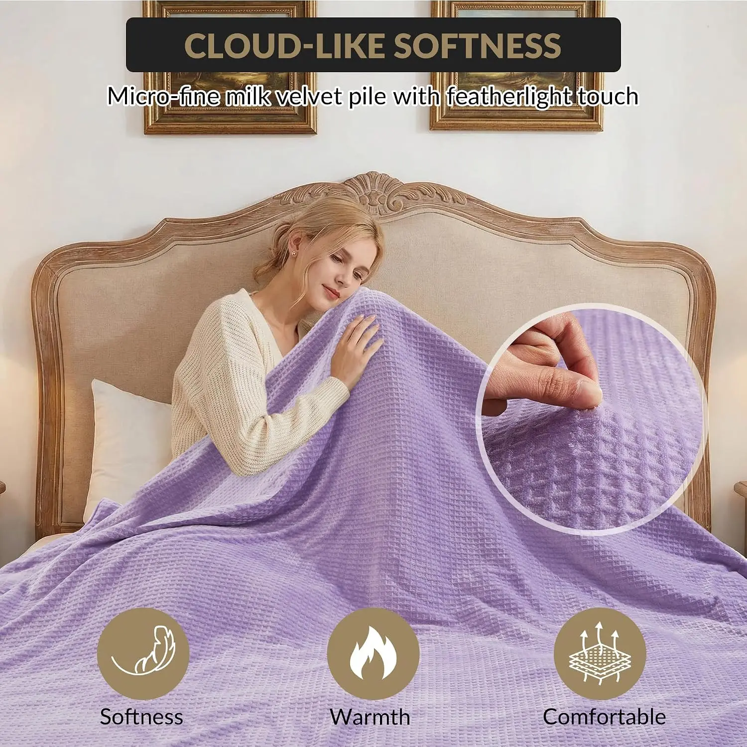 Garvee Electric Heated Blanket Winter Home Office Intelligent Constant Temperature Blanket Automatic Shutoff Machine 4 Heat Levels, 10H Auto Shut-Off, ETL Certified, Machine Washable