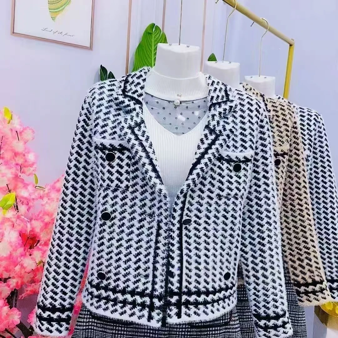 

Женское пальто из меха норки, плотное, короткое, короткое, осенне-зимнее новое, свободное и универсальное вязаное пальто-кардиган, модное и стильное.