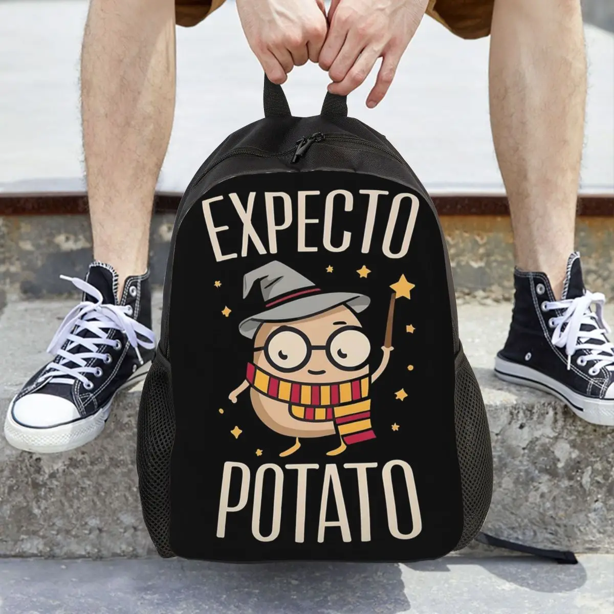 Expecto Potato - Wizard Mochila divertida para estudiantes, mochila escolar, mochila de viaje para senderismo, mochila de moda para niños y niñas, bolsos de hombro