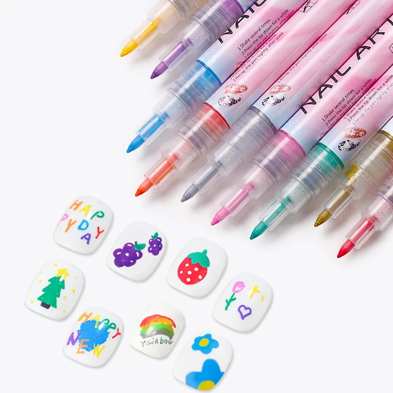 1Set Nail Art Drawing Pen Graffiti Nail Acrylic Pen Waterproof Painting Liner DIY 3D Abstract Line Nail Art Beauty Tool Manicure