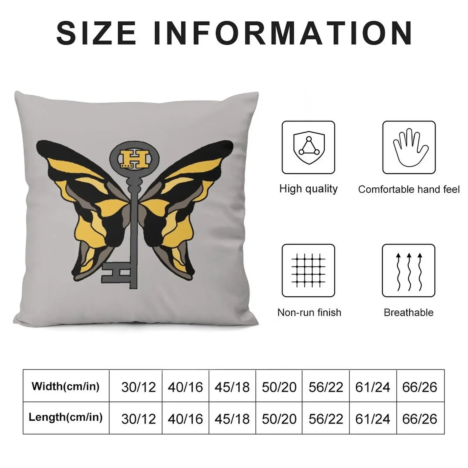 yellow and black winged key Throw Pillow Anime Pillowcases Cushion Covers Sofa Sofa Cushions Cover pillow