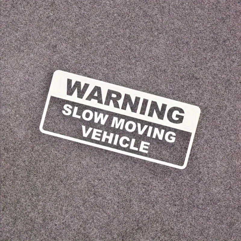 Picture 5: 1pc WARNING Slow Moving Vehicle Vinyl Sticker, PVC Warning Decal for Car Exterior Decor