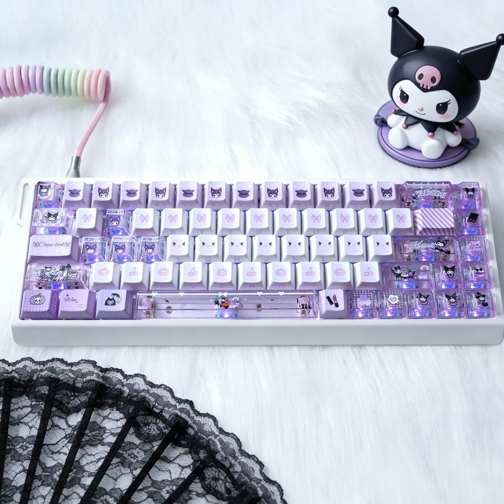 Pc Gaming Kuromi - Anime Sanrio Kuromi Keycaps PBT Double-shot