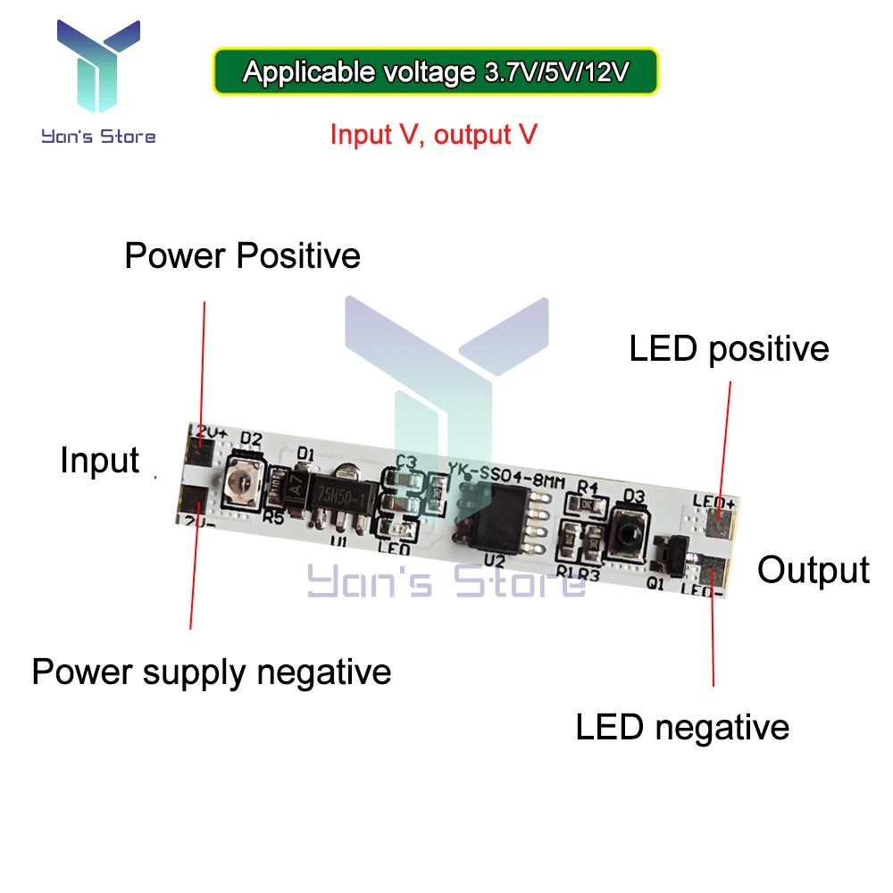 60W przełącznik ręcznego zamiatania czujnika ruchu 3.7-12V skanowanie ręczne czujnik podczerwieni włączania/wyłączania DIY LED światło szafkowe do