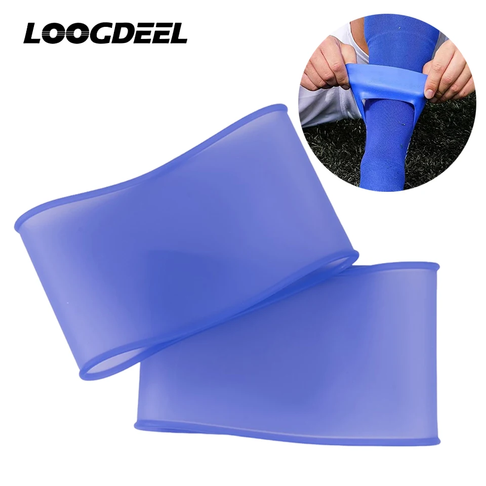 Loogdeel 1 Pair Soccer Shin Guard Straps Silicones Shin Pad Holder Practical Football Running Cycling Non-slip Ankle Leg Protect