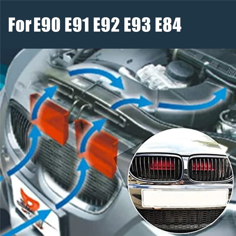 A30F-1 Pair Car Dynamic Air Scoops Flow Intake System Scoops For BMW E90 91 E92 E93 E84 M3 Black