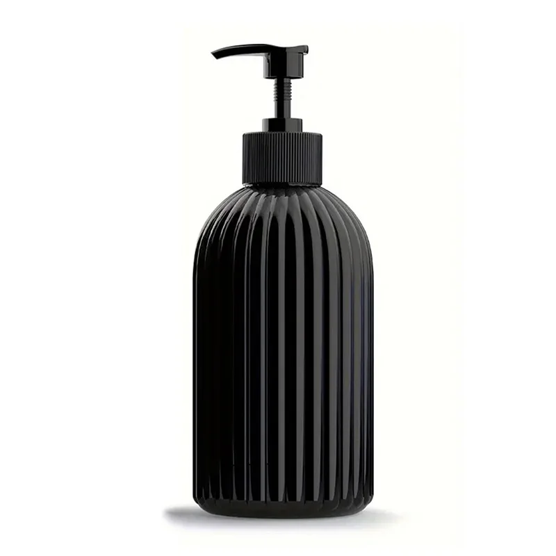 2pcs 500MLBlack Soap Dispenser Bathroom Shower Body Wash Shampoo Bottle Refillable Kitchen Dish and Hands Soap Liquid Container