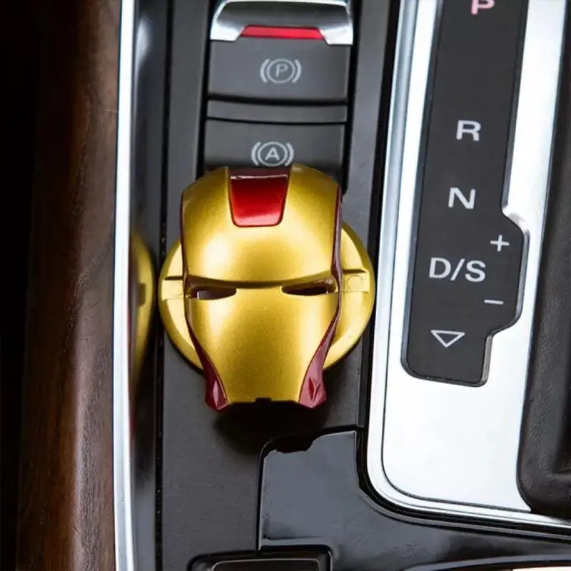 غطاء مفتاح إشعال السيارة من Avengers Iron Man من Hasbro مقاوم للماء مادة ABS متينة سهلة التركيب لتزيين سيفيك BMW Audi