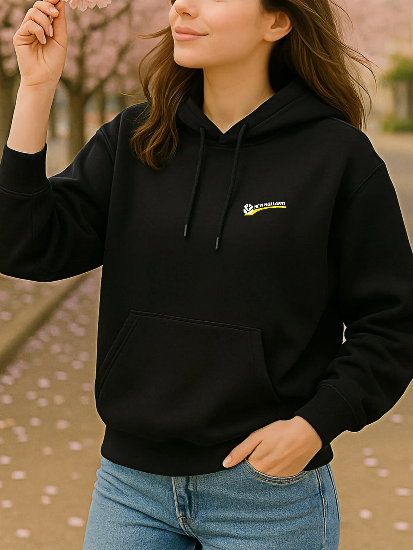 Women's Essential Hoodie, Heart - Print Graphic, Y2K Style, Soft Fabric, Casual Everyday Wear