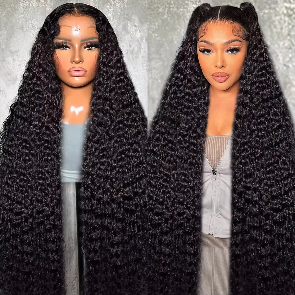 30 40 Inches Curly 13x6 Transparent HD Lace Front Human Hair Wigs Brazilian Loose Deep Wave 13x4 Lace Frontal Wig For Women