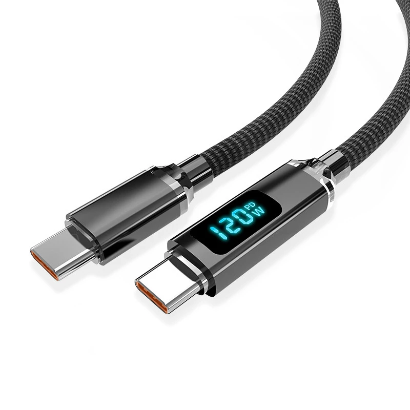 120W fast charging dual Type-C data cable is suitable for iphone 15 16 17 Samsung Huawei Honor mobile phone charging cables