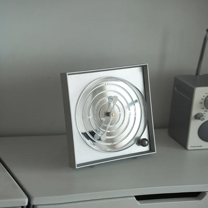 Mirror Finish Desk Clock Bauhaus Style Silent Wall Clocks Minimalist Decorative Tabletop Clock for Living Room Ins Home Decor - Image 3