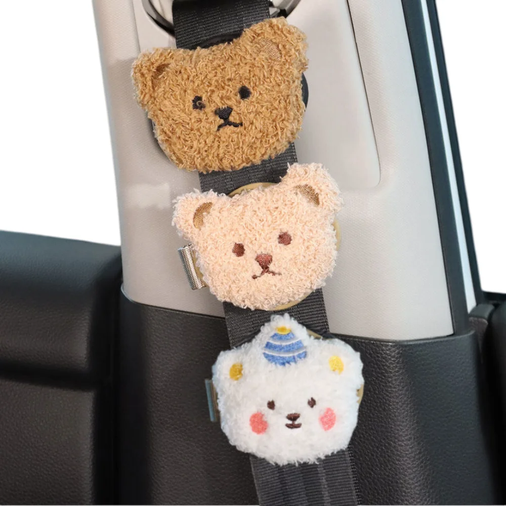 

Magnetic Seat Belt Clip Universal Car Seat Belt Adjuster Cover Cute Cartoon Bear Decor Stop Seat Belt Cutting into Neck