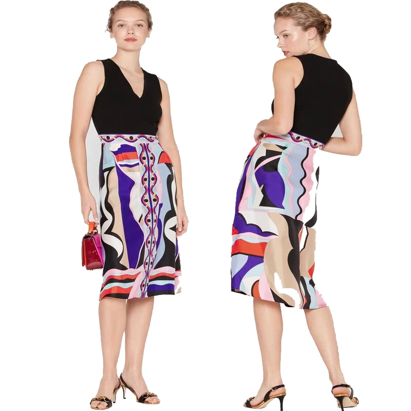 

Женский эластичный вязаный жилет с завязкой на талии, повседневная юбка Dr Sweet Sle H версии с нейтральным принтом V Ne Svel, летняя