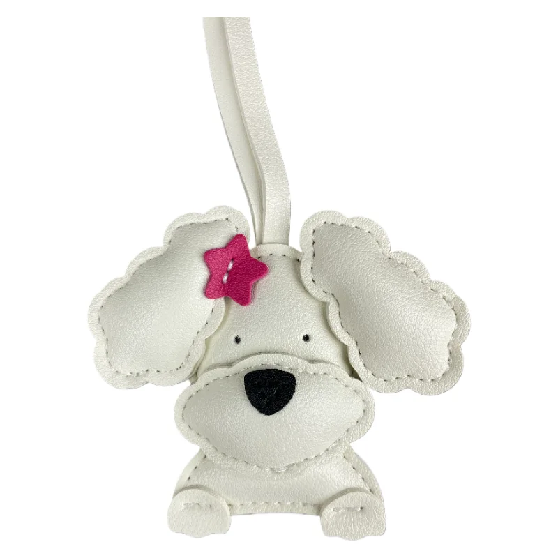 3D-Plüsch-Anhänger mit Pudel-Hundetasche – hergestellt aus robustem PU-Leder mit einer Stern-Haarspange, gut genäht und vollständig gefüllt, Geschenk – Detail 10