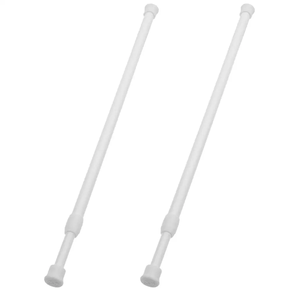 

2 Pcs White Telescopic Rod 40 70cm Diameter 1 3cm Anti Ends Window Security Bars Adjustable Small Curtain Rods Closet