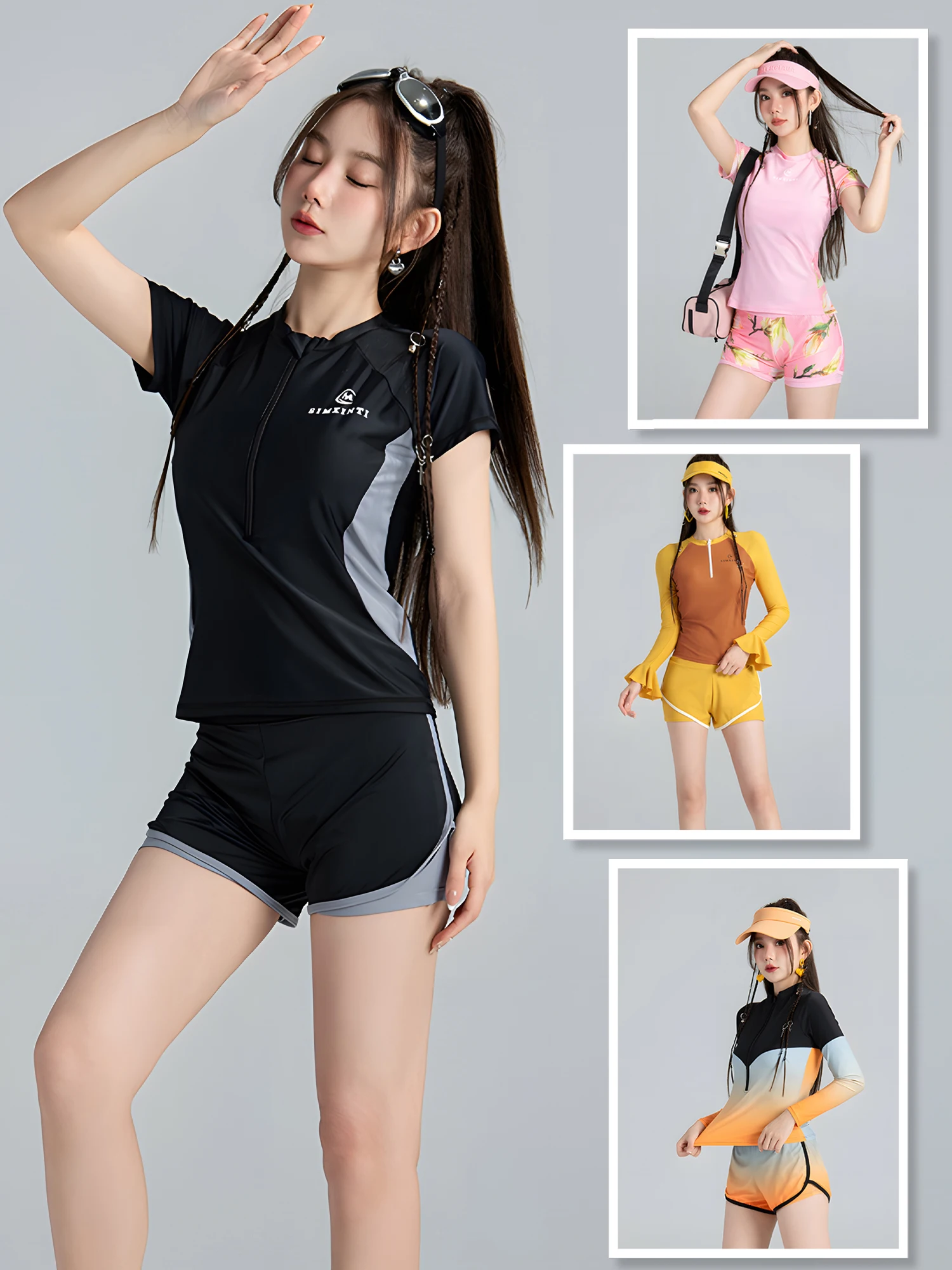 

Spor Swimsuit Women's Profional plus Size Belly Cover Slimming Separate Conservative Flat Angle Swimming Gym Swimwear