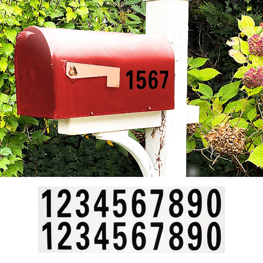 Car Digits Numeral Car Or House Door Street Address Mailbox Number Room Gate Vinyl Decal Reflective White Black Stickers