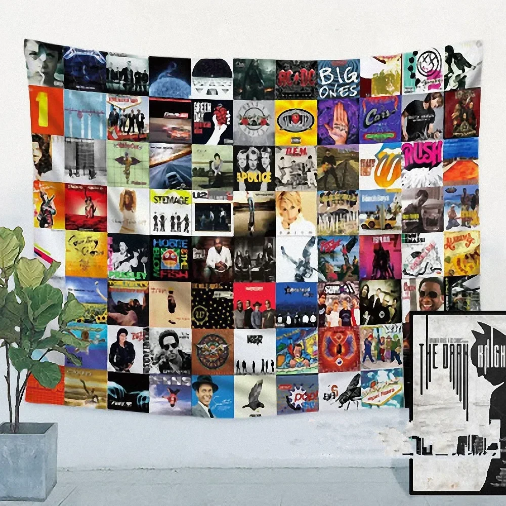 Retro Band LOGO Flag Banner Hip hop\Jazz\Reggae\Rock\Heavy metal Music Poster Tapestry Hanging Painting Background Decor Cloth