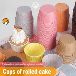 Taza de papel para muffins enrollados, accesorios de cocina para hornear, resistentes a altas temperaturas, para aperitivos, magdalenas, fiestas de boda, 50 unidades